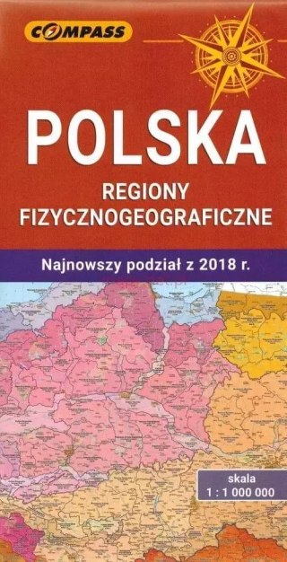 Polska. Regiony fizycznogeograficzne. Mapa, 1:1 000 000