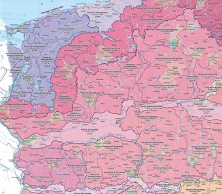Polska. Regiony fizycznogeograficzne. Mapa, 1:1 000 000