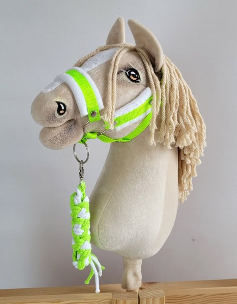 Uwiąz dla Hobby Horse ze sznurka - neon green/ biały Uwiąz dla Hobby Horse ze sznurka - neon green/ biały