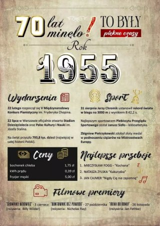 Karnet Urodziny 70