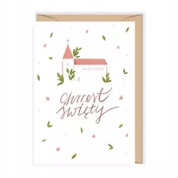 Kartka "Chrzciny - Różowy kościółek" Kartka "Chrzciny - Różowy kościółek"