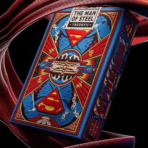 Karty do gry Theory11 Superman Przepiękna talia kart tłoczona nowość Karty do gry Theory11 Superman Przepiękna talia kart tłoczona nowość