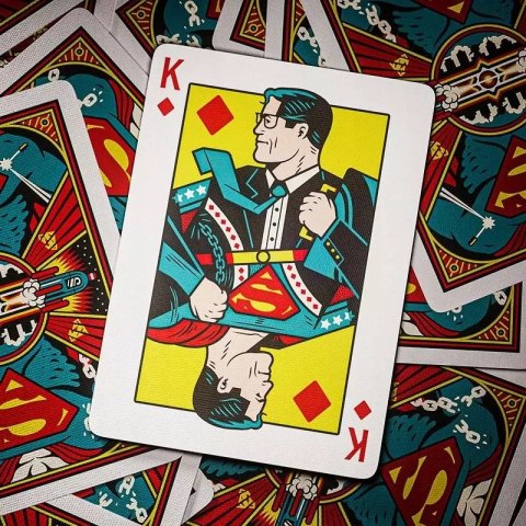 Karty do gry Theory11 Superman Przepiękna talia kart tłoczona nowość Karty do gry Theory11 Superman Przepiękna talia kart tłoczona nowość
