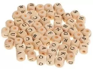 Koraliki drewniane alfabet 8mm 60szt Koraliki drewniane alfabet 8mm 60szt