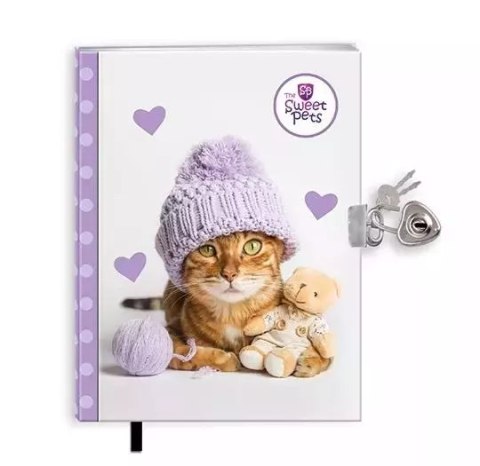 Pamiętnik z zakładką i kłódką The sweet pets Kot Pamiętnik z zakładką i kłódką The sweet pets Kot