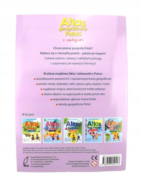 Atlas geograficzny Polski z naklejkami Atlas geograficzny Polski z naklejkami