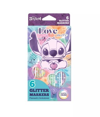 Flamastry brokatowe Disney Fashion Stitch pastel 6 kolorów