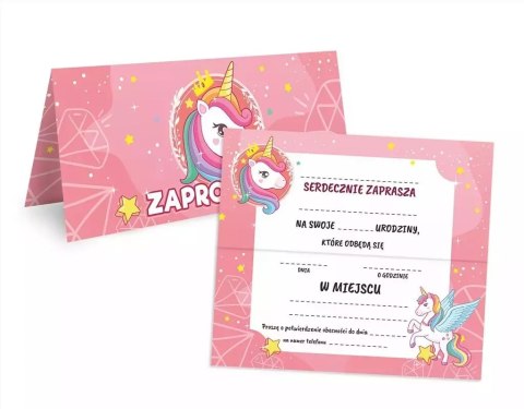 Zaproszenie na urodziny - Jednorożec (10szt) Zaproszenie na urodziny - Jednorożec (10szt)