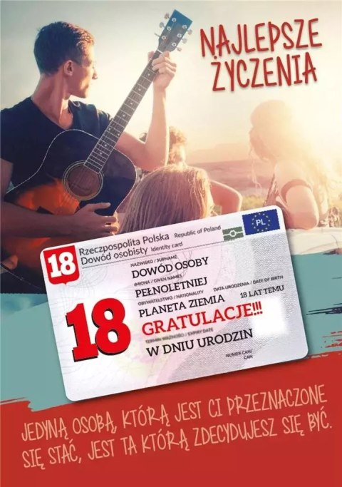 Karnet Urodziny Osiemnastka Gift-M Karnet Urodziny Osiemnastka Gift-M