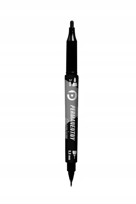 Marker dwustronny perm. czarny okr.p12 TETIS Marker dwustronny perm. czarny okr.p12 TETIS