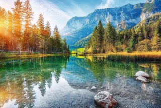 Puzzle 1500 elementów. U podnóża Alp, Jezioro Hintersee, Niemcy