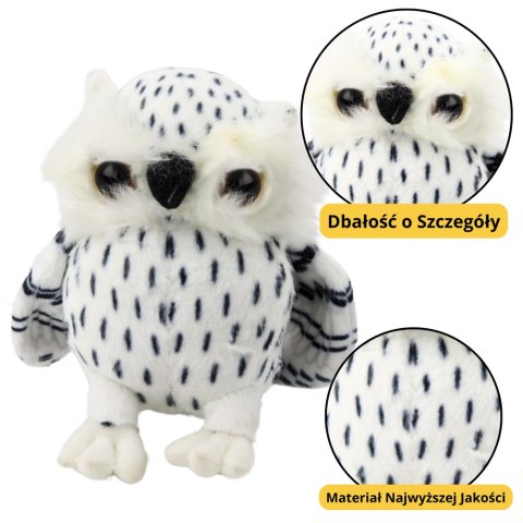 Pluszowa Mała Sowa Maskotka Przytulanka Biała Czarne Cętki 15cm Pluszowa Mała Sowa Maskotka Przytulanka Biała Czarne Cętki 15cm