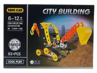 KLOCKI KONSTRUKCYJNE DO SKRĘCANIA METALOWE KOPARKA Z NARZĘDZIAMI 3D