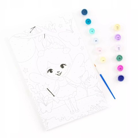 MALOWANIE PO NUMERACH dla dzieci WRÓŻKA KIDEA farbki podobrazie 30x20cm MALOWANIE PO NUMERACH dla dzieci WRÓŻKA KIDEA farbki podobrazie 30x20cm