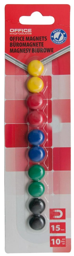 Magnesy do tablic Office Products okrągłe blister 10szt. Magnesy do tablic Office Products okrągłe blister 10szt.