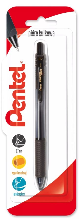 Pióro kulkowe 0,7 mm, EnerGel BL107 czarny 1 szt.