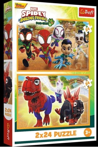Puzzle 2x24el Spidey I Dinozaury Trefl 34432 Tr