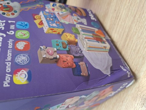 Zabawki Sensoryczne Miękkie klocki 6w1, Gryzak, Sensoryczna Wieża Karty Dla Dzieci Przecena 1