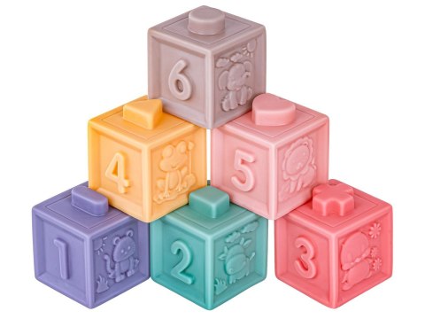 Zabawki Sensoryczne Miękkie klocki 6w1, Gryzak, Sensoryczna Wieża Karty Dla Dzieci Przecena 1