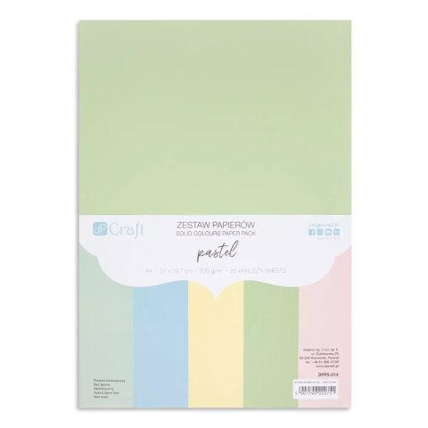 Zestaw papierów A4 Pastel 220g 20 ark. Zestaw papierów A4 Pastel 220g 20 ark.