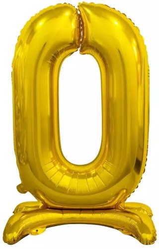 Balon foliowy stojący. Cyfra 0 (74 cm), złota