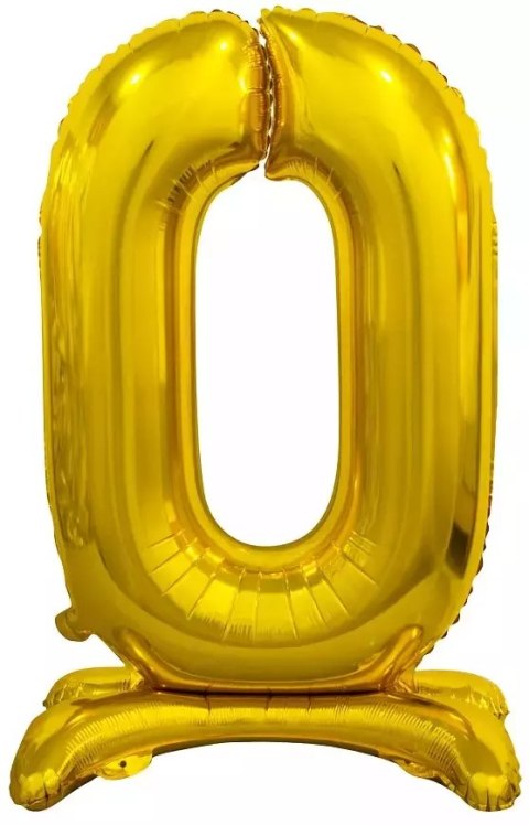 Balon foliowy stojący. Cyfra 0 (74 cm), złota Balon foliowy stojący. Cyfra 0 (74 cm), złota