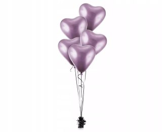 Balony w kształcie serca Godan 30 cm fioletowe 6 sztuk