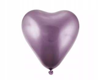 Balony w kształcie serca Godan 30 cm fioletowe 6 sztuk