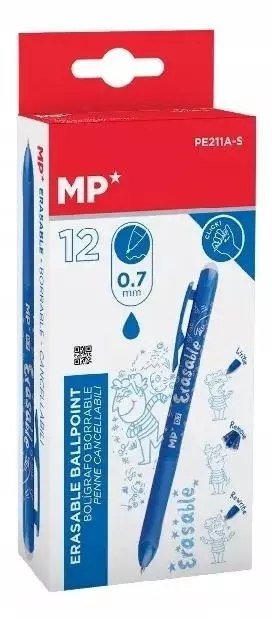 Długopis ścieralny niebieski 12szt