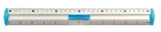 Linijka 30cm aluminiowa niebieska p12 Tetis