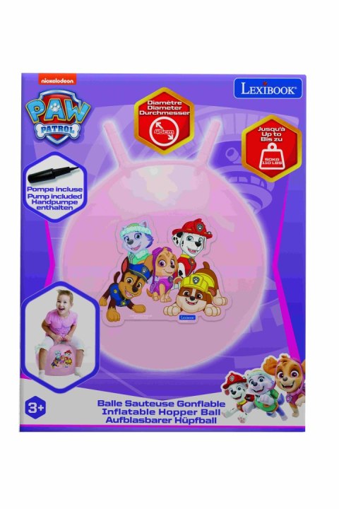 Nadmuchiwana piłka do skakania Paw Patrol 45cm różowa Lexibook BG040PAG Nadmuchiwana piłka do skakania Paw Patrol 45cm różowa Lexibook BG040PAG