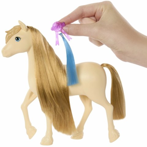 Barbie Konik Kucyk do stylizacji Tornado z długą grzywą do czesania i zabawy, zabawka koń dla dzieci