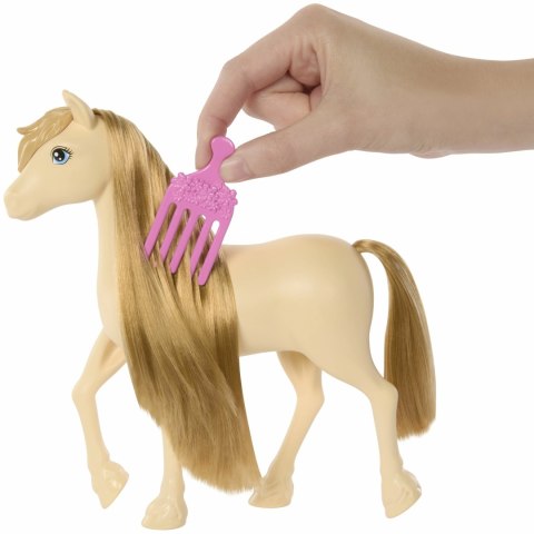 Barbie Konik Kucyk do stylizacji Tornado z długą grzywą do czesania i zabawy, zabawka koń dla dzieci