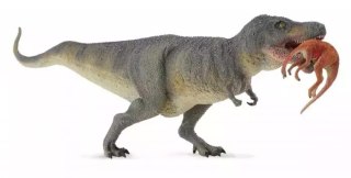 Dinozaur tyrannosaurus rex z ofiarą