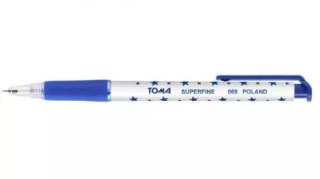 Długopis Superfine aut. 0,5mm nieb. (30szt) TOMA