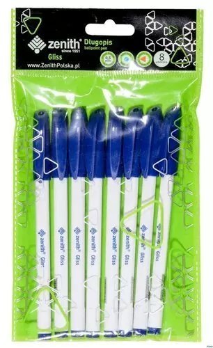 Długopis ze skuwką 0,5 mm Zenith Gliss niebieski 8szt. Długopis ze skuwką 0,5 mm Zenith Gliss niebieski 8szt.