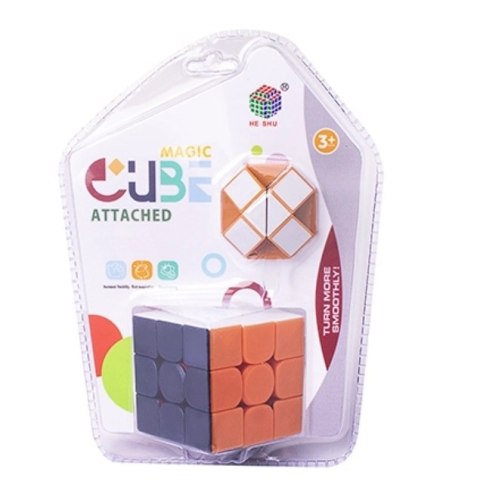 MAGIC CUBE ATTACHED KOLOROWA UKŁADANKA KOSTKA LOGICZNA 3X3 + WĄŻ MAGIC CUBE ATTACHED KOLOROWA UKŁADANKA KOSTKA LOGICZNA 3X3 + WĄŻ