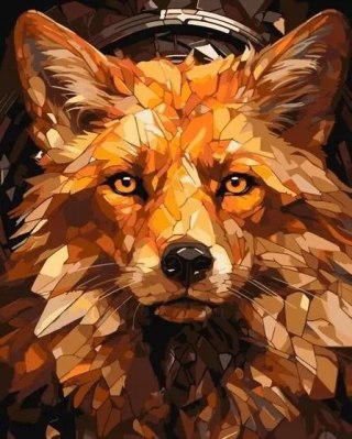 Malowanie po numerach. Czerwony lis, 40x50 cm