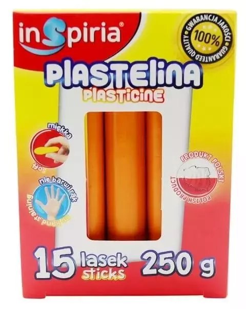 Plastelina pomarańczowa 15 lasek 250g Plastelina pomarańczowa 15 lasek 250g