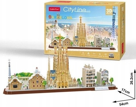 Puzzle 3D 186 elementów. City Line. Barcelona