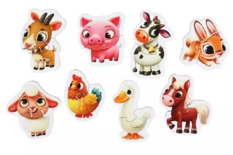 Puzzle dwuelementowe. Zwierzęta gospodarskie Puzzle dwuelementowe. Zwierzęta gospodarskie