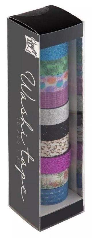 WASHI TAPE TAŚMA DEKORACYJNA ZESTAW TAŚM 10 SZT