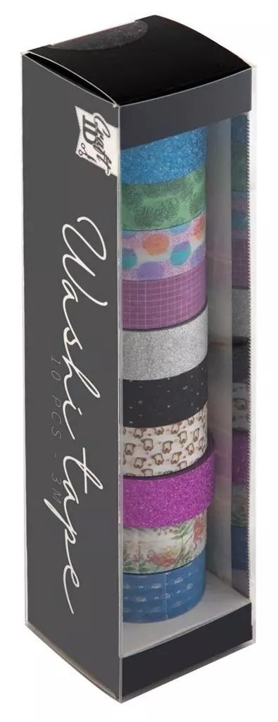 WASHI TAPE TAŚMA DEKORACYJNA ZESTAW TAŚM 10 SZT WASHI TAPE TAŚMA DEKORACYJNA ZESTAW TAŚM 10 SZT