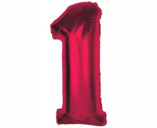 Balon foliowy Smart, cyfra 1, czerwona, 92 cm AA