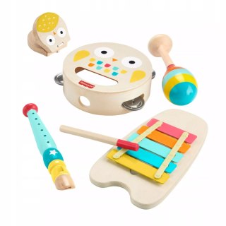 Fisher-Price Drewniane instrumenty Drewniane zabawki muzyczne Zestaw HXT90