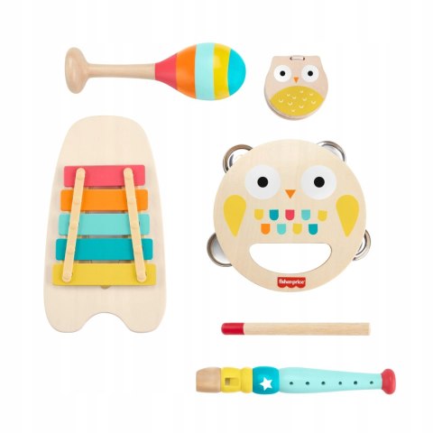 Fisher-Price Drewniane instrumenty Drewniane zabawki muzyczne Zestaw HXT90