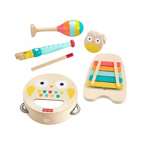 Fisher-Price Drewniane instrumenty Drewniane zabawki muzyczne Zestaw HXT90