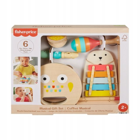 Fisher-Price Drewniane instrumenty Drewniane zabawki muzyczne Zestaw HXT90