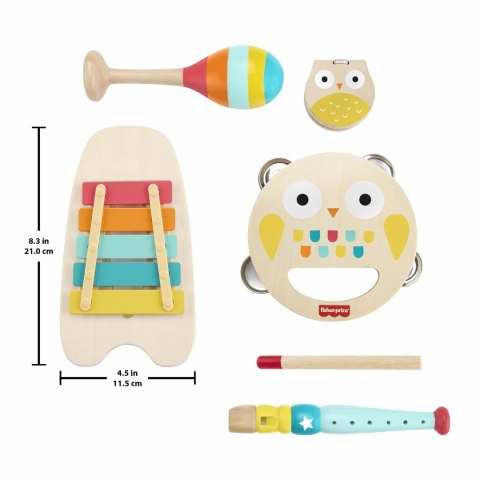 Fisher-Price Drewniane instrumenty Drewniane zabawki muzyczne Zestaw HXT90