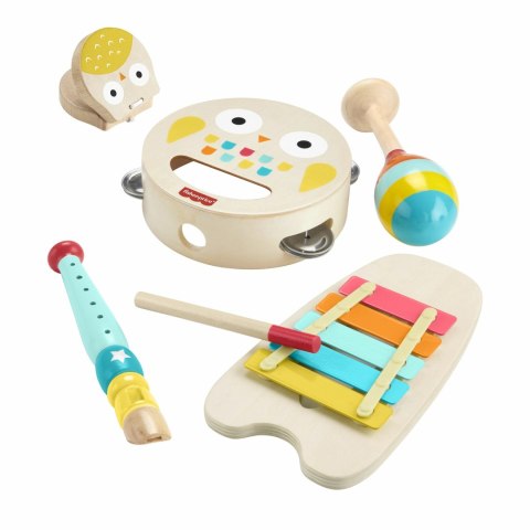Fisher-Price Drewniane instrumenty Drewniane zabawki muzyczne Zestaw HXT90